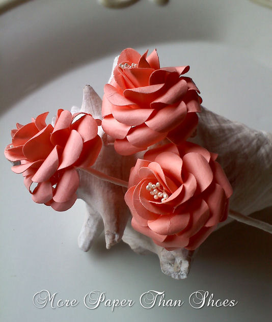Handmade Paper Roses Stems - Diy - Bouquets - Wedding- Home Decor - Customize