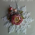 Handmade Paper Rose Ornament - Tickled Pink